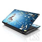 LSS Laptop 17-17.3' Skin Cover with Colorful Music Notes Pattern for HP Dell Lenovo Apple Asus Acer Compaq - Fits 16.5' 17' 17.3' 18.4' 19' (2 Wrist Pads Free)