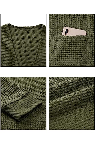 Image of STYLEWORD Women's Fashion Cardigan Sweater Lightweight Open Front Long Casual Beach Kimonos Outfits with Pockets