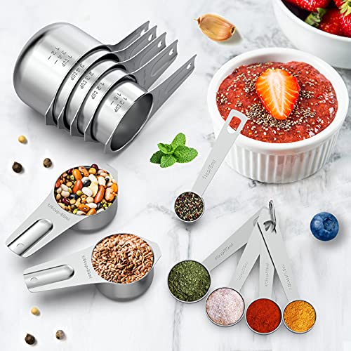 Set de 21 piezas de tazas y cucharas medidoras de acero inoxidable miniatura 5