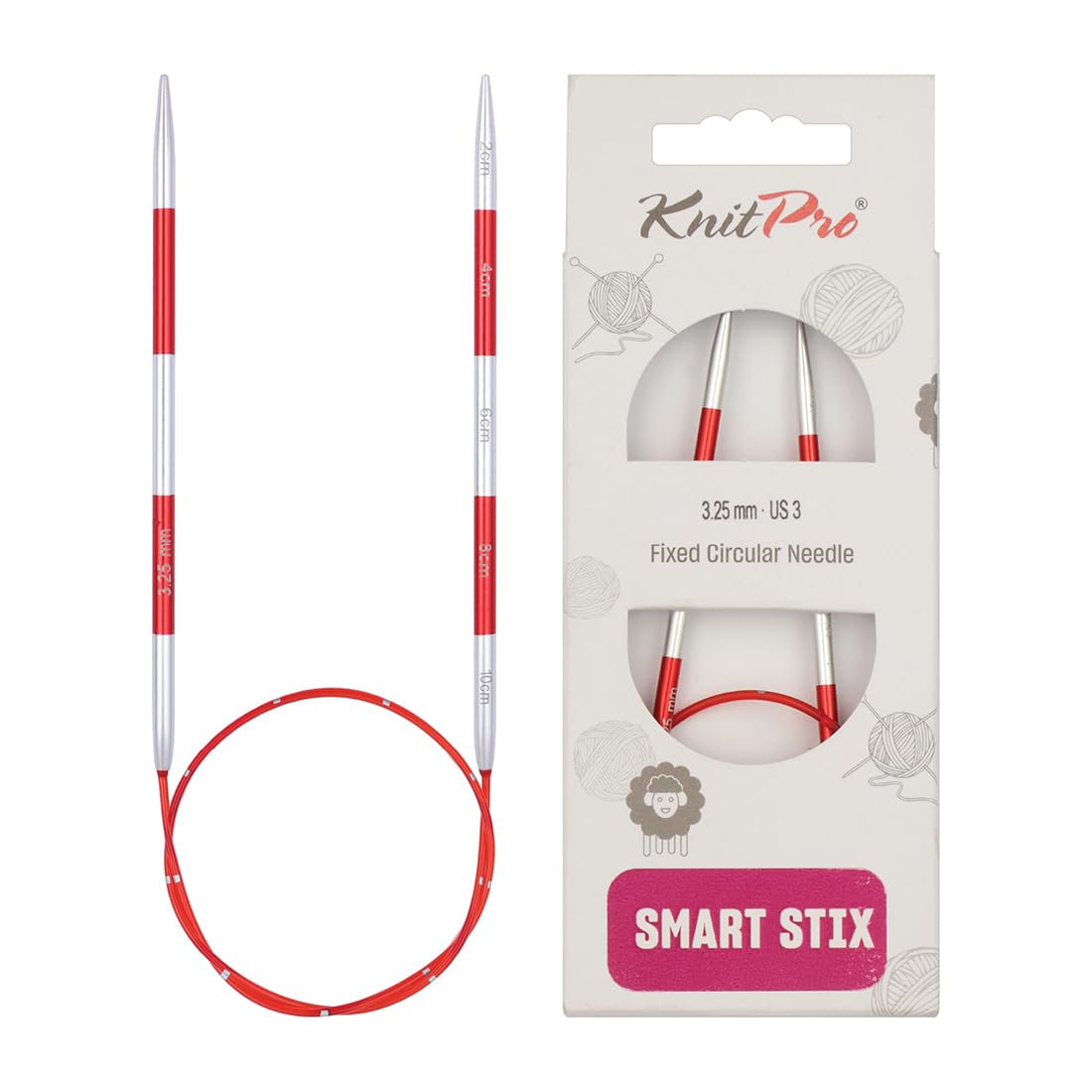 KnitPro Smartstix Fixed Circular Needles 16" (40cm) | 3.25mm