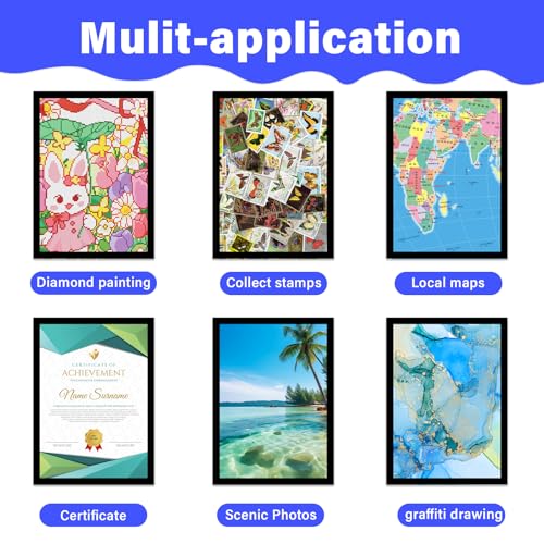 ROYUEXT 4 Stück Magnetrahmen A3, selbstklebender Rahmen mit Magnetverschluss, Infotasche, Blatthalter für Inforahmen Format A3 32.5x45cm mit schwarzem Rand