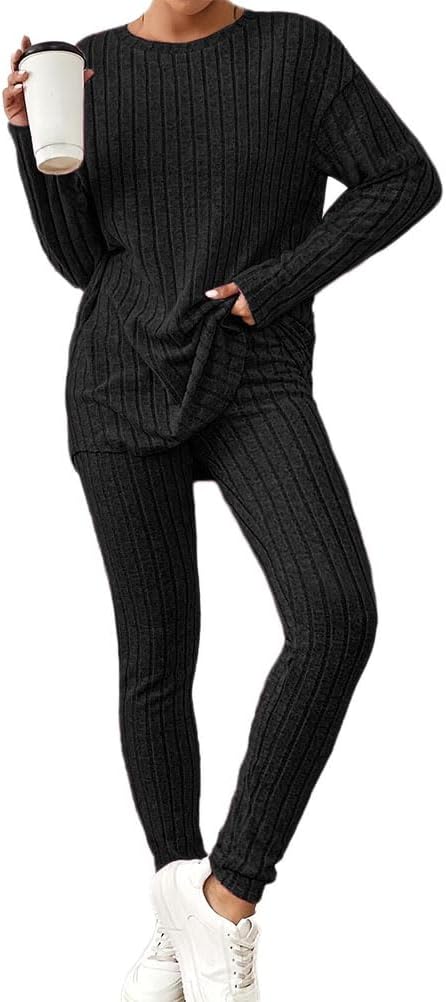 Ensemble Survêtement 2 Pièces Femme - Pull Col Roulé + Pantalon Long, Manches Longues, Hiver Sportwear Décontracté