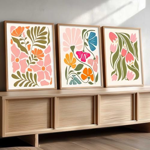 Image of kotart Painting Boho Wall Art Home Decoration Paintings With Frame For Living Room Bed Room Hotel Wall Decor Digital Reprint Set of 3 (19X25 inch)