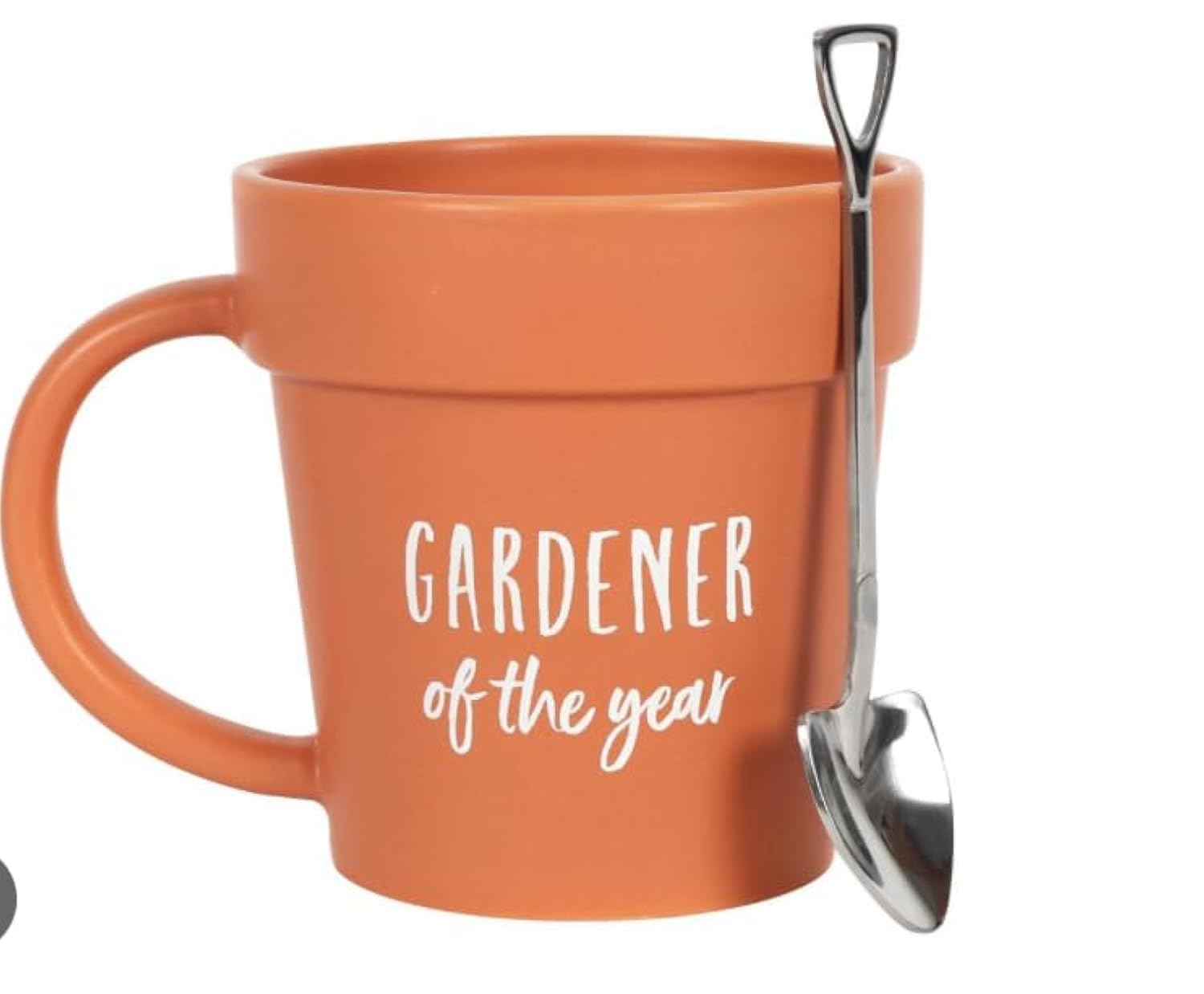 BelAyaE - Gardener of The Year Mug & Spoon Gift Set. Coffee Cups Gift for Mum. Novelty Valentines Gifts for Gardeners. Plant Pot Cup for Nature Lovers on Birthdays