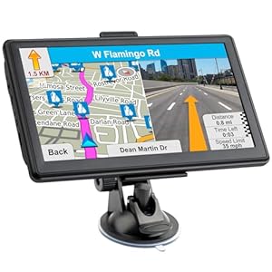 7 Inch GPS Navigator for Car, GPS Navigation System for Truck Commercial Drivers with 2025 US/CA/MX Offline Map Free Update, GPS for 7 Vehicles with POI Search, Voice Drive Guidance Red Light Warning