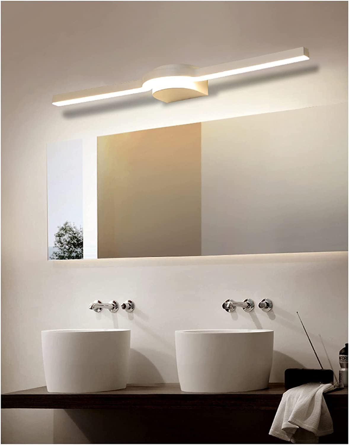 Applique Murale, Lampes murales LED pour Miroir de Salle de Bain, Longue Bande Noire, étanche, luminaires compatibles avec la Chambre à Coucher, la Salle de Bain, Les Toilettes, Le lavabo, l