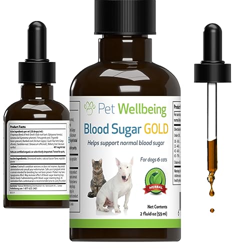 Pet Wellbeing Blood Sugar Gold for Dogs - Healthy Blood Sugar Levels, Pancreas & Liver Function, Devilβs Club, Gymnema, Fenugreek - Veterinarian-Formulated Herbal Supplement 2 oz (59 ml)