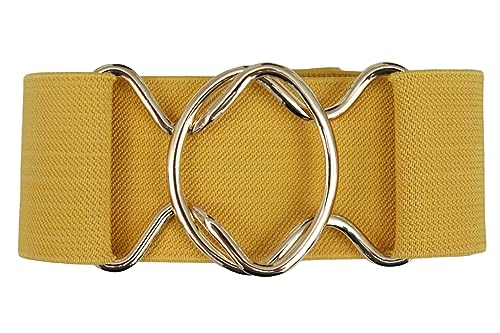 Equestrian Elastic Belt with Gold Circle buckle. Equestrian Gift. Show Belt.