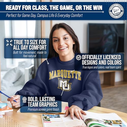 Image of NCAA College Sweatshirt Fleece Crewneck Pullover for Men and Women | Officially licensed NCAA college gameday crewneck pullover - 9 oz fleece lined sweatshirt with arch and logo design