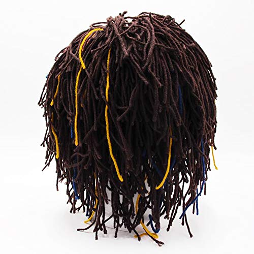 Image of Funny Rasta Wig Beard Hats Knitted Jamaican Rasta Beanie Hat with Dreadlocks Christmas Halloween for Men Women