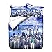 HNHDDZ Zestaw pościeli, nowoczesny krajobraz miasta, architektura, Most Londyński, Wieża Eiffla, poszewka na kołdrę i poszewka na poduszkę z mikrofibry, zestaw dla dzieci, chłopców, dziewcząt (styl 5, pojedynczy 135 x 200 cm)
