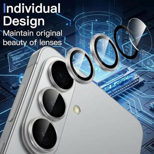 Image of PACK OF 2 Camera Lens Protector for Samsung Galaxy S26 / S26 Plus Silver AR AF Coated 9H Tempered Glass Camera Guard, Anti Drop Scratch Resistant Camera Lens, Case Friendly Waterproof Heavy Duty UHD Clear Camera Cover
