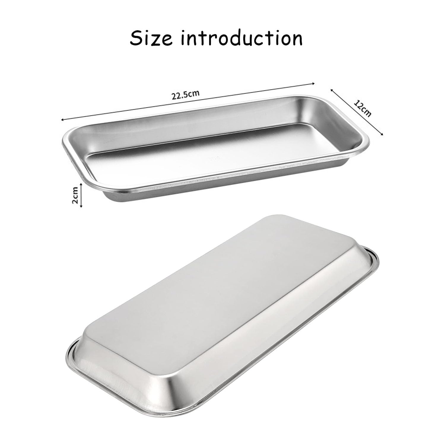 4 Vassoi In Acciaio Inox Per Laboratorio - 22x12 Cm - Foto 7