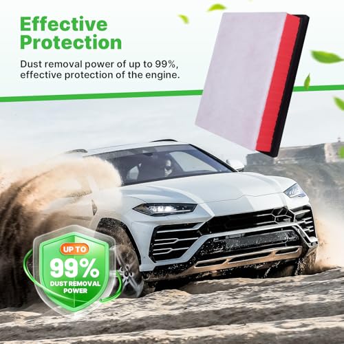 Image of Engine+Cabin Air Filter Kit Fit for 2016-2023 Toyota Tacoma V6 3.5L | 2Pcs, CF10374, CA11895, 99% Filtration Efficiency, Easy Install, Odor control, Great Value, Right Size