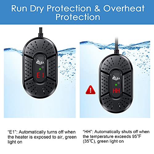 AQQA Small Aquarium Heater 15W/25W/50W/75W/100W Submersible Fish Tank Heater with Intelligent LED Temperature Display… - Image 6