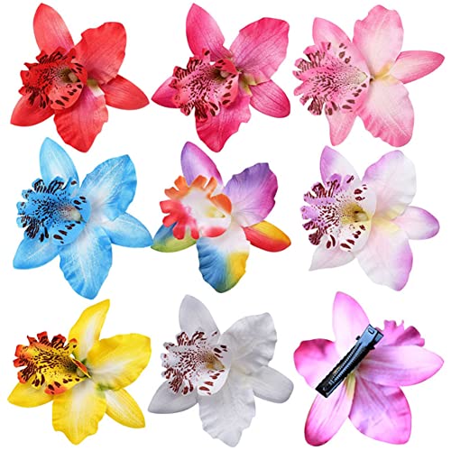 12Pcs Multicolor Women Hawaiian Beach Flower Hair Pins Butterfly Orchid Alligator Clips Bohemian Flower Hair Pins Barrette Accessories For Beach Wedding Party Event Decor #TOP7
