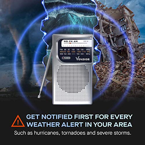 Vondior PORTABLE_RADIO Noaa Weather Radio - Emergency Noaa/Am/Fm Battery Operated Portable Radio thumb #1