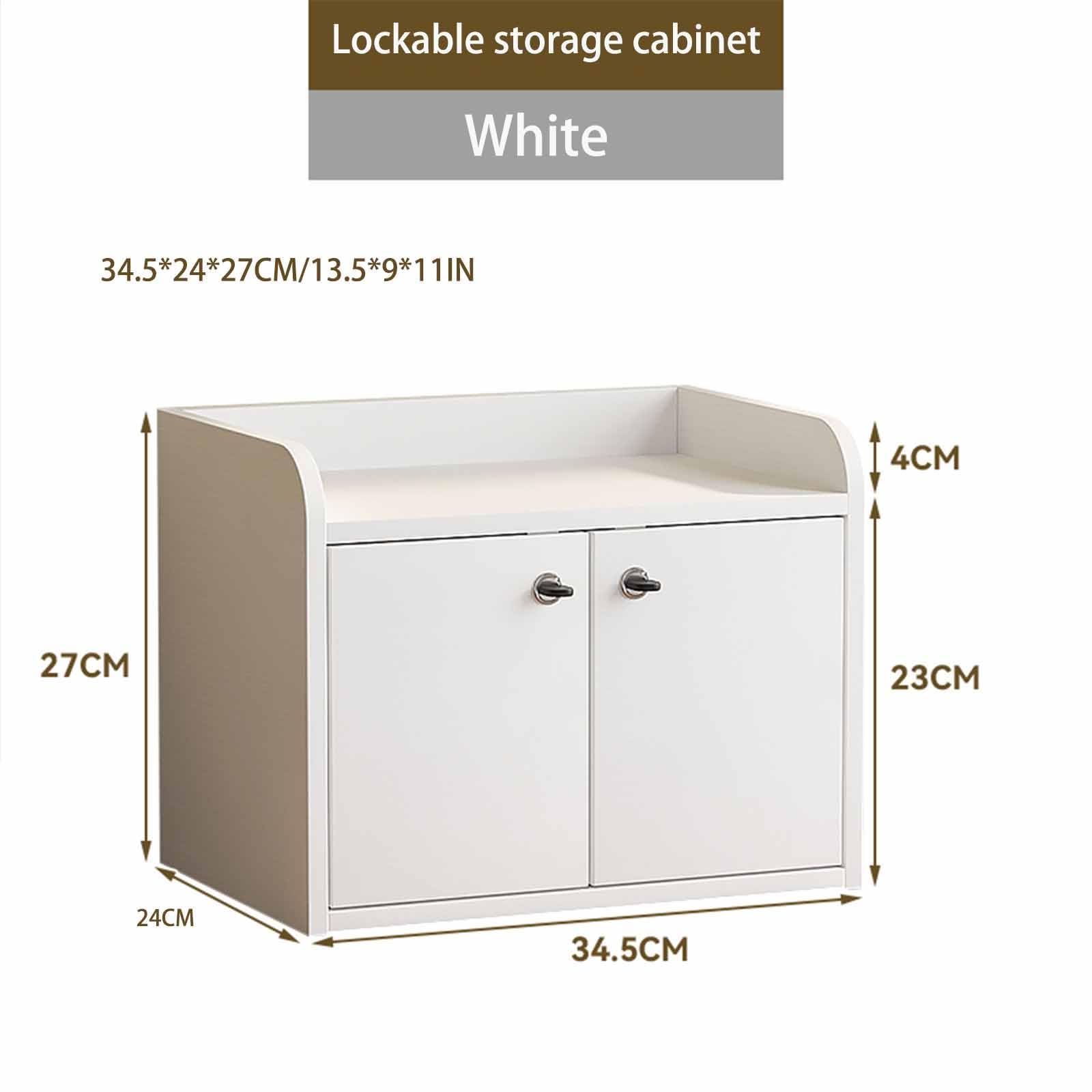 Scatola portaoggetti da scrivania con serratura, robusta schedario in legno artificiale ispessito, per ufficio e scuola, soluzione elegante e sicura per archiviare file piatti
