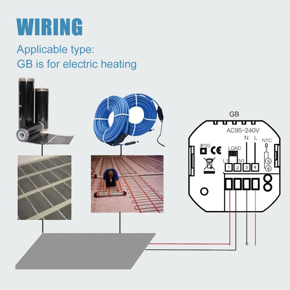 Programowalny inteligentny termostat Wifi z kompatybilnym Alexa Echo Google Home, cyfrowy termostat 16A