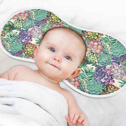 J JOYSAY Succulents Plant Cream Baby Burp Cloths for Boys Girls Large 22''x11'' Cotton 4 Layer Burp Cloths Pack for Baby Unisex one sizex14