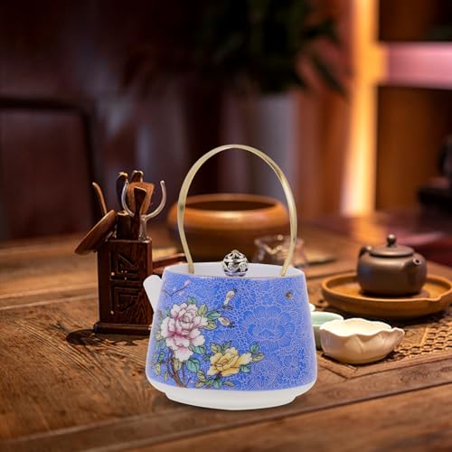Théière en céramique classique chic bleu élégante maison bureau infuseur