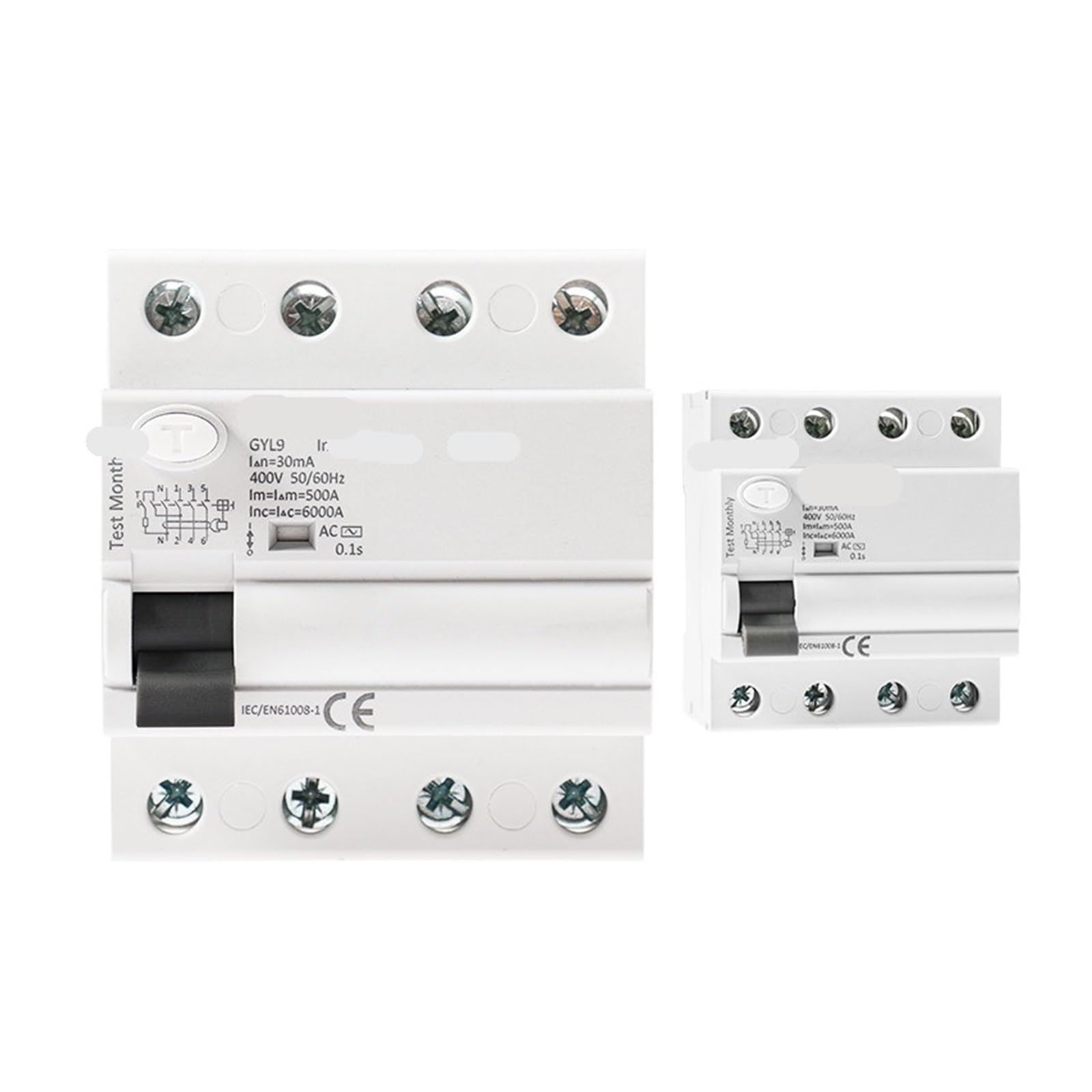 Disyuntor electromagnético GYL9 interruptor diferencial 3P+N 4P 63A 30mA tipo AC 7