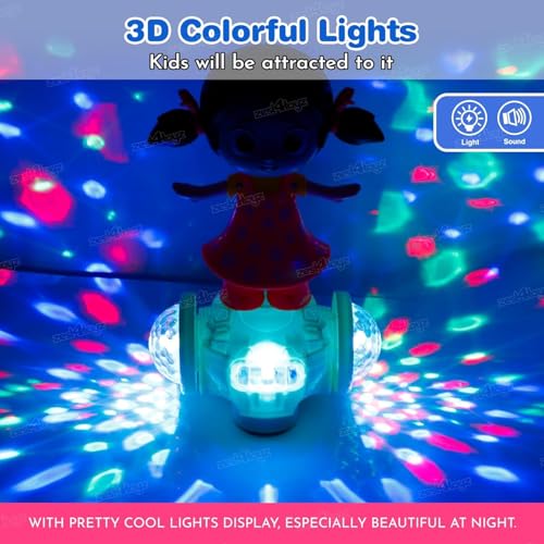Image of Zest 4 Toyz Musical Toy for Kids 360 Degree Rotating Dancing Girl Doll Toy with 5d Light & Sound Bump & Go Action Toy for 1+ Year Old Kids Boys Girls | Birthday Gift