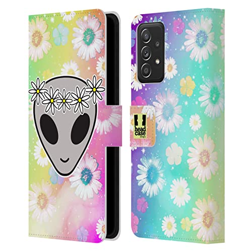 Étui portefeuille Galaxy A52 au motif floral Head Case Designs