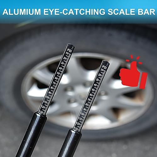 Image of Dual Head Tire Pressure Gauge, Heavy Duty Air Gauge Tire Pressure with Two Side Aluminum Scaleplate, Truck Tire Gauges for Tire Pressure Range to 10-150 PSI, Black, 1 Pack