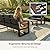 Aoxun Aluminum Patio Furniture Set, 5 Seats Sectional Metal Patio Furniture with Coffee Table, 6'' Thick Cushions and 3-Seat Sofa, Modern Outside Sectional Set for Backyard/Garden/Poolside, Dark Grey