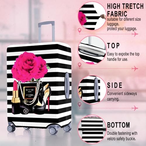 Fashion Accessory Travel Luggage Cover Fashion Girl Perfume and Lipstick and Heels Travel Suitcase Cover Anti-scratch Suitcase cover Fits 26-28 Inch4
