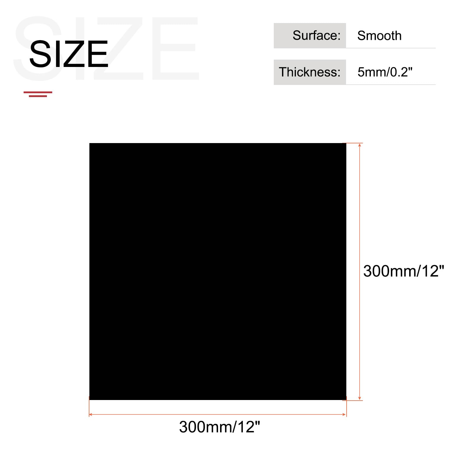 QUARKZMAN Foglio Plastica Abs 12 Pollici x 12 Pollici x 0,2 Pollici Fogli Stirene Abs per Modellismo Fai Te Pannello Nero 2Pz