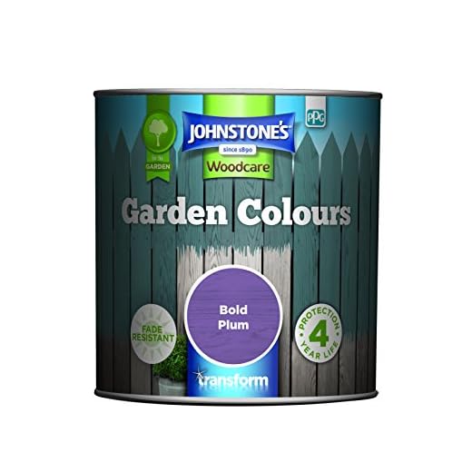 Johnstone’s - Garden Colours - Bold Plum - Exterior Wood Paint - Fade Resistant - Suitable for Garden Furniture Outdoors - Fence Paint - Dry in 2 hours - 12m2 Coverage per Litre - 1L