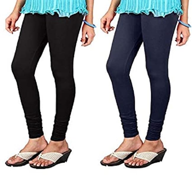 Image of Ultra Soft Cotton Slim fit Solid Color Attractive Casul wear Leggings for Womens - Pack of 2 pcs