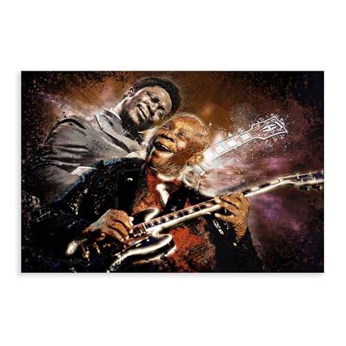 GJHTQLP Póster BB King 14 en lienzo para decoración de dormitorio, 60 x 90 cm