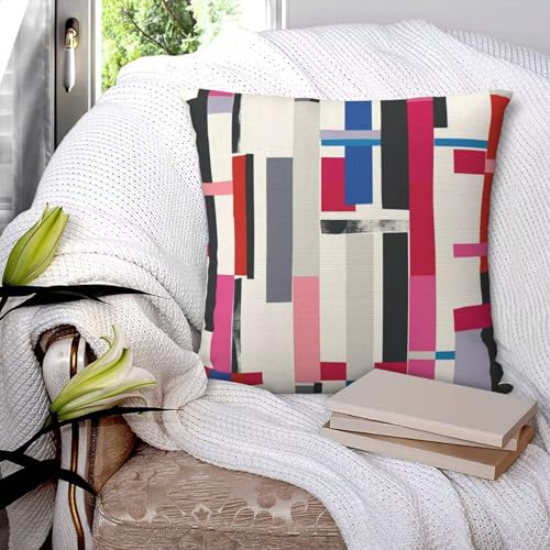 Douce housse de coussin géométrie au format 70x70 cm pour décoration de lit chic