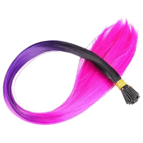 100ストランド 22インチ レインボーカラー オンブル 耐熱性 合成マイクロリング ヘアエクステンション(T4/27/30)