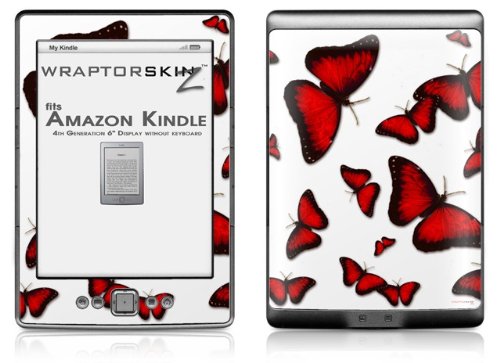 ブンブン　Kindle Amazon.com: WraptorSkinz Butterflies Red - Decal Style Skin