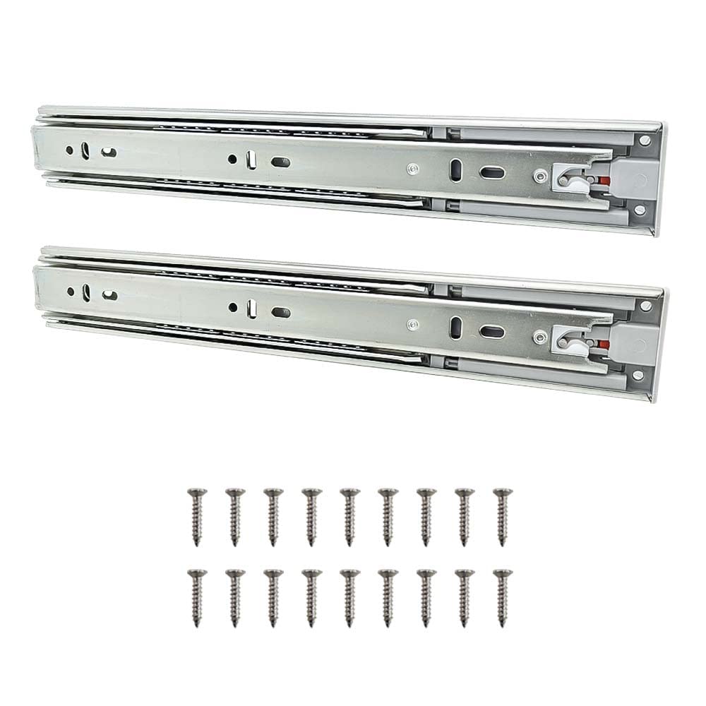 Volo Mild Steel Heavy Duty Telescopic Push to Open Slide/Drawer Slides Ball Bearing 3-Fold Full Extension Side Mount Rail Runners - 18 inches (Silver) (B08R93173S) Amazon Price History, Amazon Price Tracker