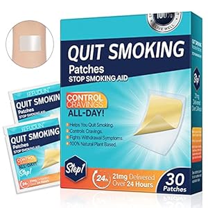 Generic 21mg Quit Smoking Patches, Step 1 Stop Smoking Aids Patches, 30 Count Quit Smoking Stickers That Work with 2 Weeks, Delivered Over 24 Hours Transdermal System, Easy & Effective Anti-Stickers