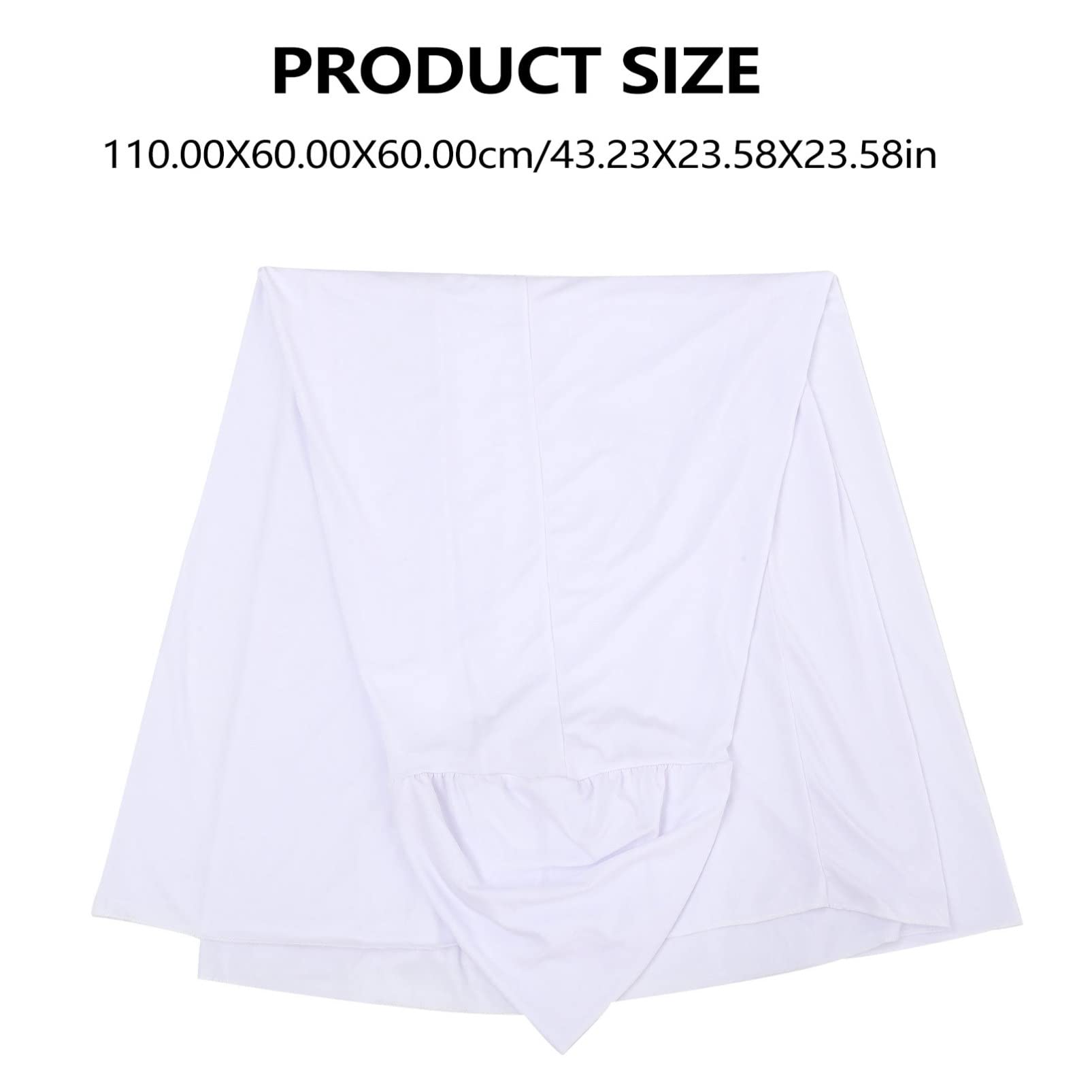 COLLBATH Cocktail Table Skirt Dining Table Decor Stretch Spandex Tablecloth Round Tablecloth Footed Table Bouquet Table Accessories Cylinder Tables for Parties Table Adorn Polyester White