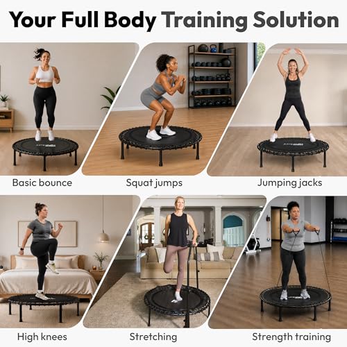 JUMPZYLLA Mini Rebounder Trampoline for Adults, Fitness Trampoline with Bar - image 6