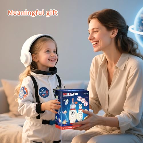 nicknack 195pcs Space Rocket DIY Balloons with Pump, DIY Sticky Balloon Maker Toy Craft Kits for Kids,Magic Balloon Kit with Bouncy Balloons Stickers Accessories, Toy Gift for Kids Boys Girls Ages 3+ - Thumbnail 2