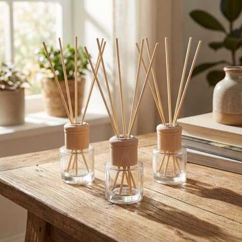 Set 20 botellas difusoras de caña 50ml vidrio y madera miniatura 7