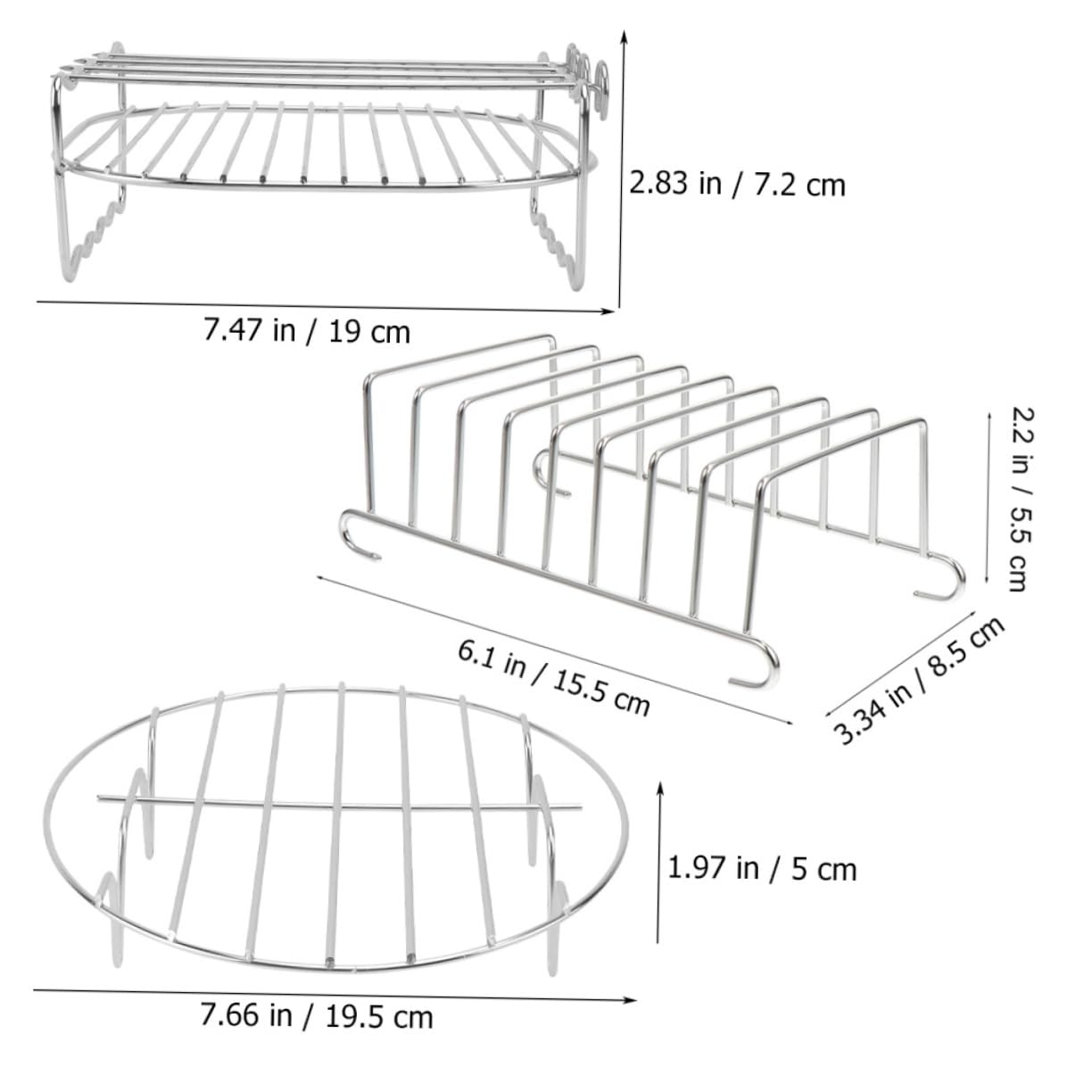 LALAFINA 1 Set Air Fryer Rack Sturdy Grill Rack and Toast Holder for Kitchen Supplies Creative Cooking for Efficient Meal Preparation