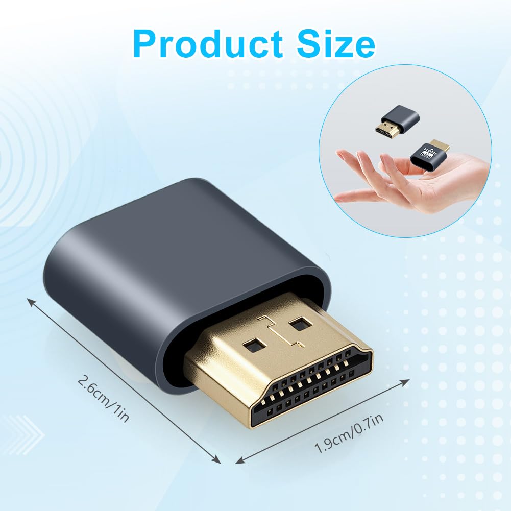AXFEE HDMI Dummy Plug, 3Pezzi 4K@60Hz 3840x2160 Monitor Virtuale, Emulatore HDMI Wireless Portatile, per notebook, proiettori, TV, computer, monitor