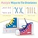 2 Pack Wooden Shoe Tying Practice Kit with Blue and Pink Laces, Instructional Lacing Technique Aid for Fine Motor Skills Development (Blue,Pink)