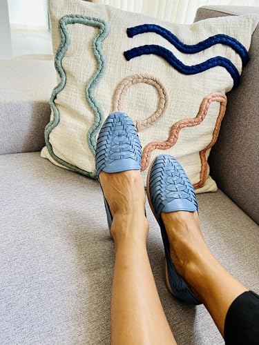 Image of Macarena Collection Leather Sandals for Women | Handmade Mexican Huarache | Woven Slip-On Shoes with Cushioned Insole | Artisan Crafted Genuine Leather