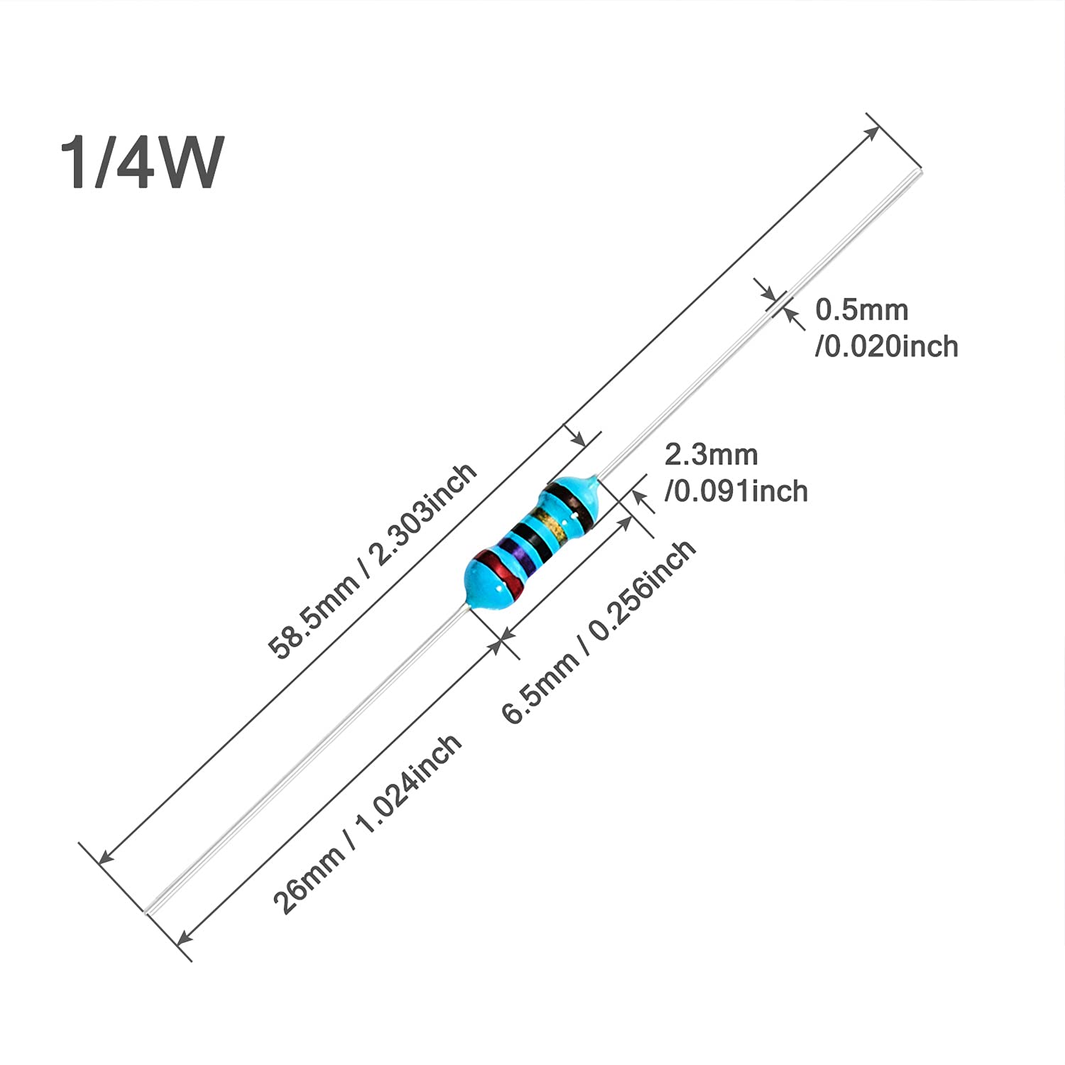 8.2K Ohm 8K2 Carbon Film Resistors 1/4W Carbon Film Resistors - ITEC