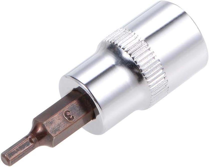 sourcing map 3/8" Drive x 3mm Hex Bit Socket, Standard Metric, S2 & Cr-V Steel